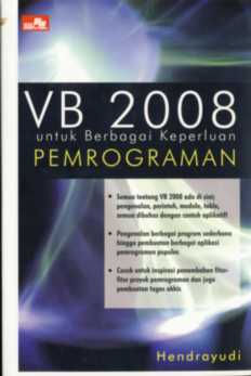 Visual Basic 2008 Untuk Berbagai Keperluan Pemrograman: Hendrayudi ...